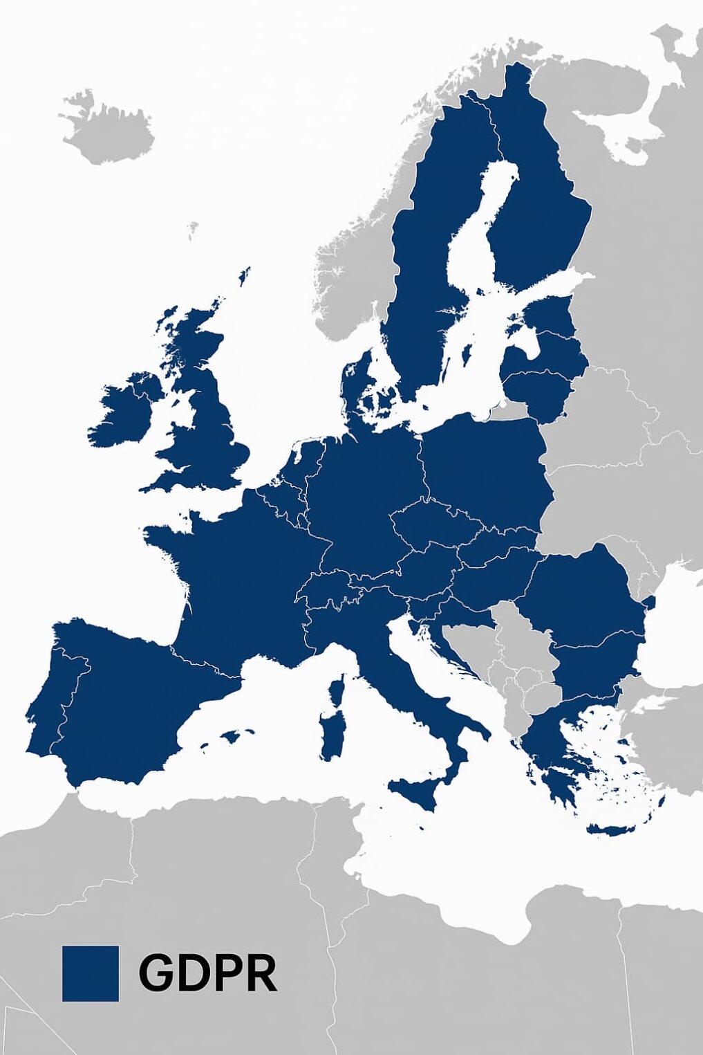 Карта Европы, где действует Регламент.