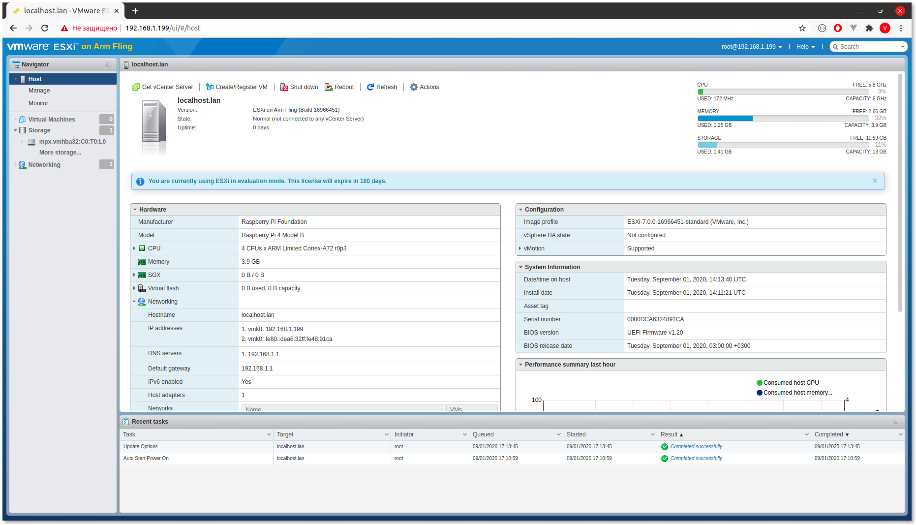 Настройка времени vmware esxi