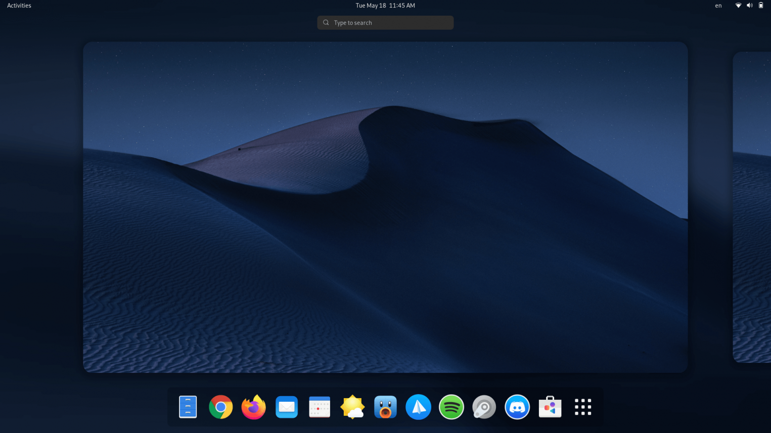 GNOME в Fedora Linux 34