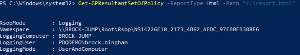 Командлет Get-GPResultantSetOfPolicy в PowerShell