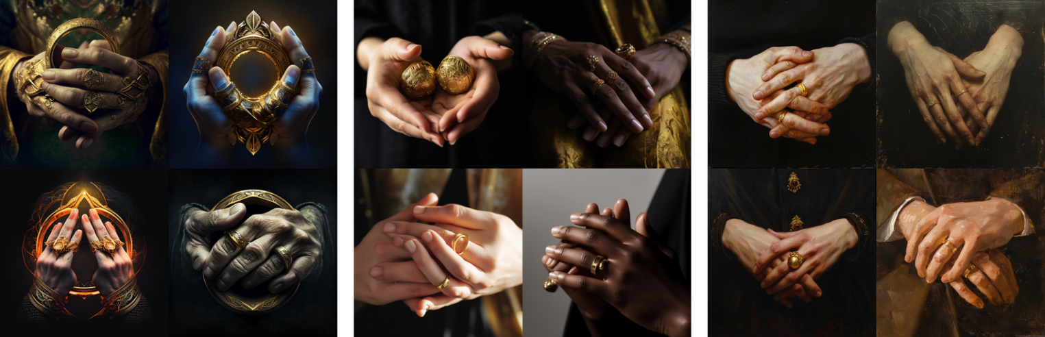 Запрос: hands with golden ring. 