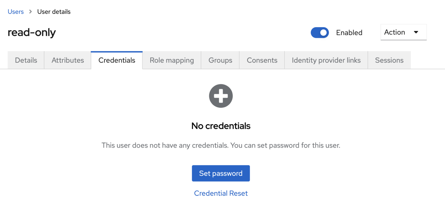 Страница создания пароля для пользователя.