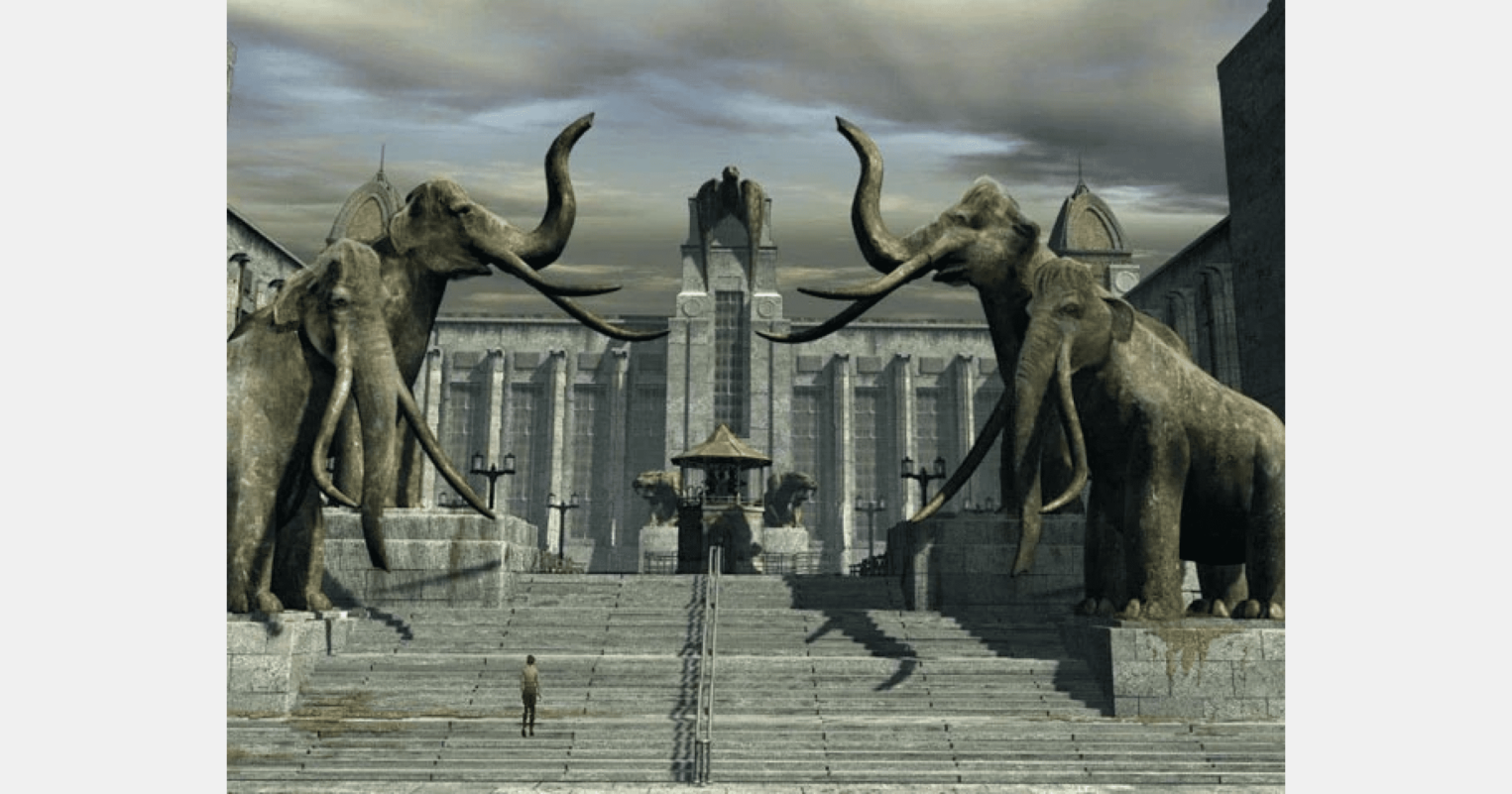 Скриншот из игры «Syberia I» / 2002 год.