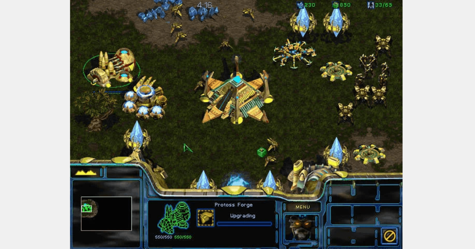 Скриншот из игры «StarCraft» / 1998 год.