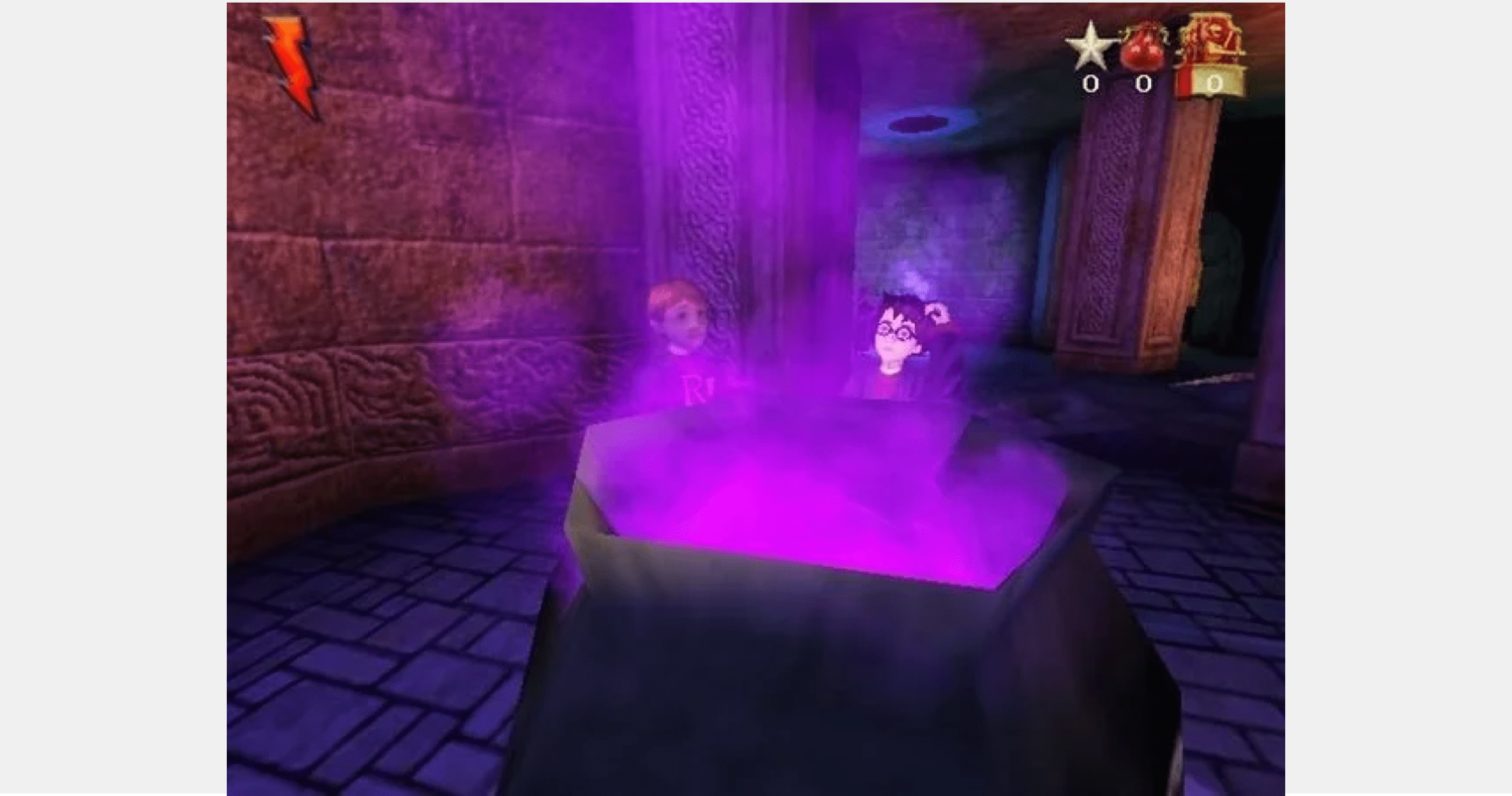 Скриншот из игры «Harry Potter and the Philosopher’s Stone» / 2001 год.