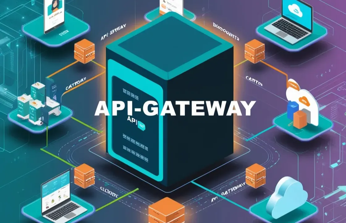 Надпись API-Gateway  между условными элементами сети.