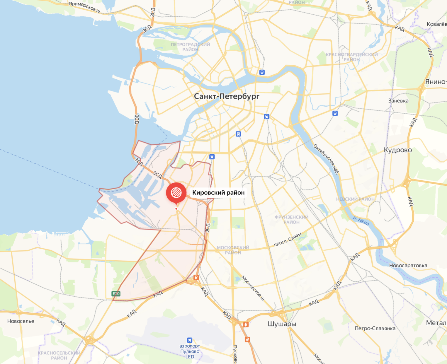 Карта Спб. Кировский район.