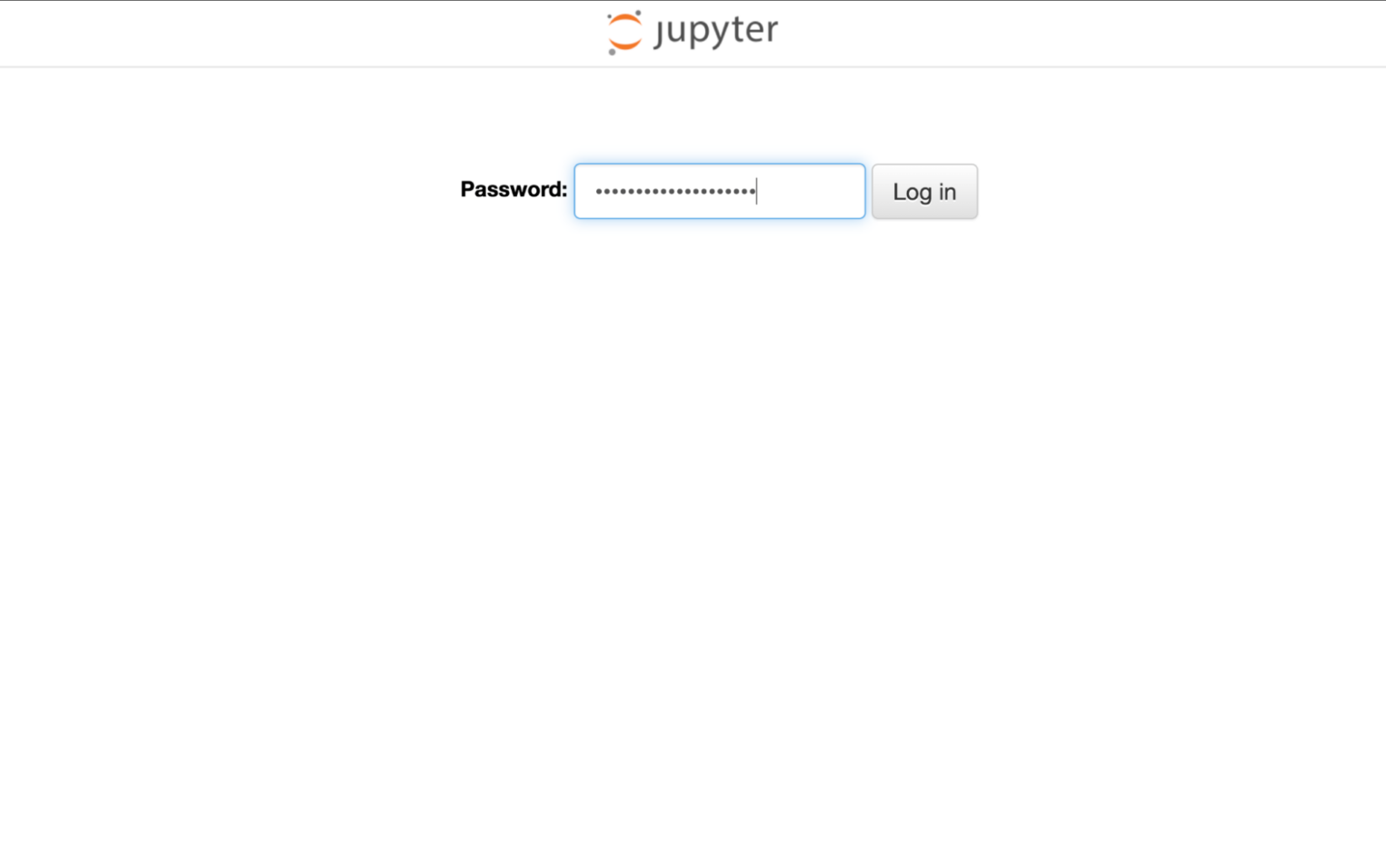 Интерфейс авторизации Jupyter.