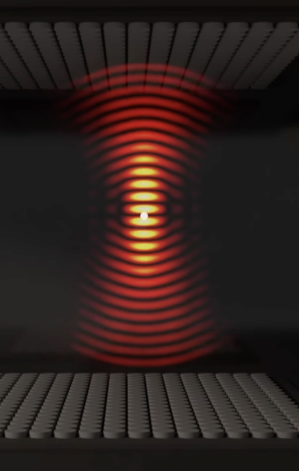 Визуализация метода на основе акустической левитации.