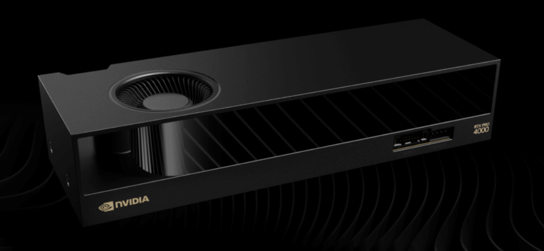 NVIDIA RTX PRO 4000 на черном фоне.