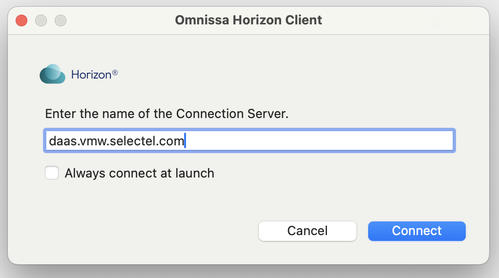 Введение адреса сервера.