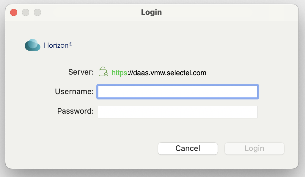 Страница Login с полями Username и Password.
