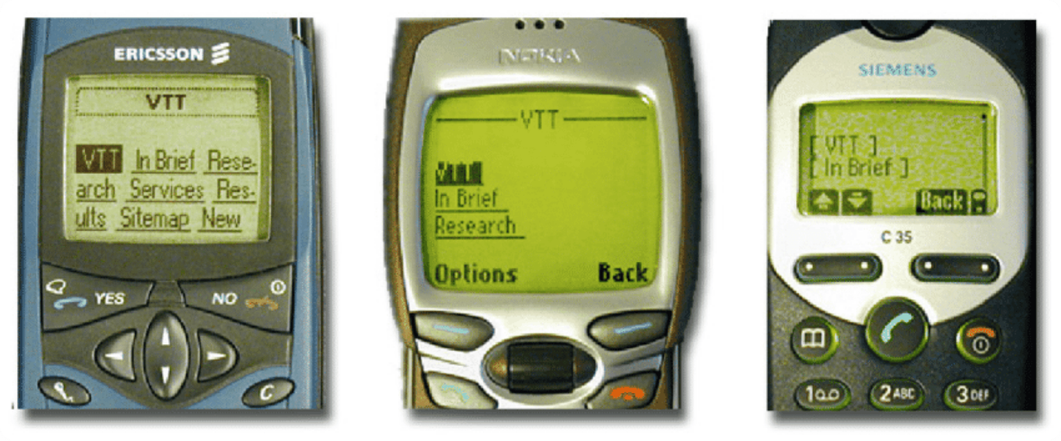 Так выглядели сайты на Ericsson, Nokia и Siemens.