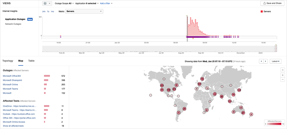 Резкий рост сбоев в работе сервисов Microsoft.
