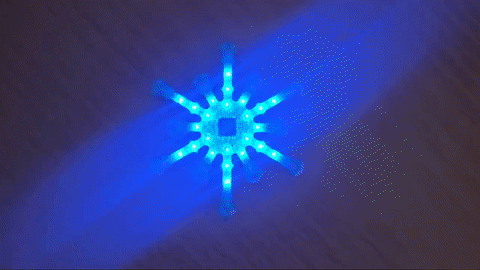 Вид готовой снежинки с анимацией.