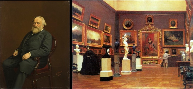 Фото Василия Александровича Кокорева и экспозиции Третьяковской Галереи.