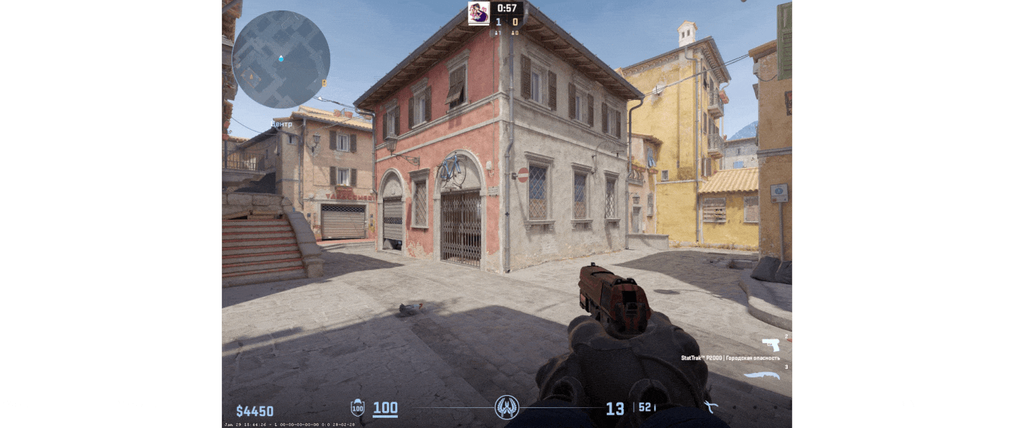 Динамичный скриншот, которые показывает несколько адаптаций для игры Counter-Strike 2: узкую, среднюю и широкую.