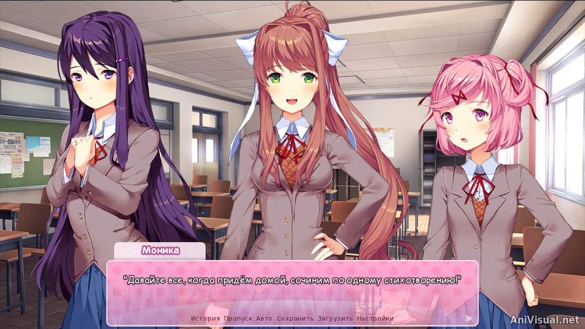 Кадр из игры «Doki Doki Literature Club».