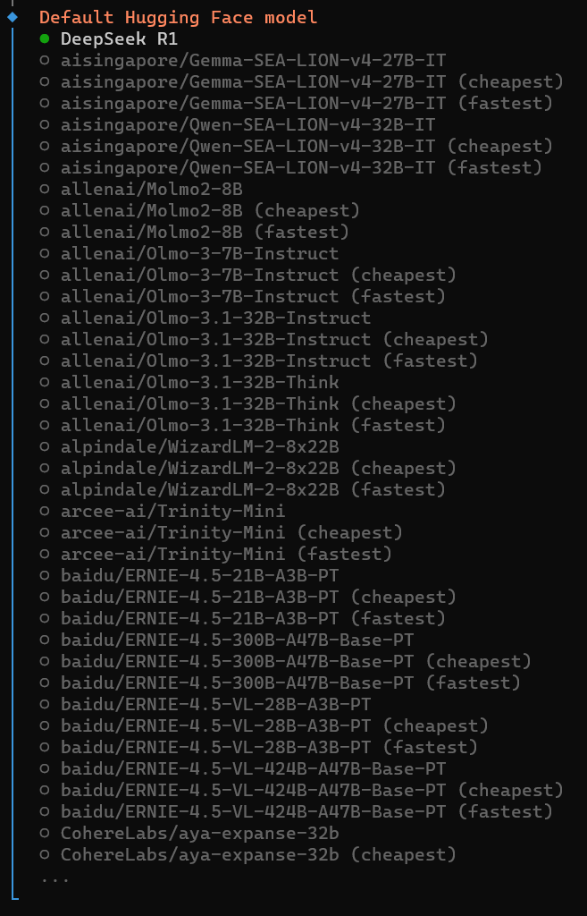 Скриншот с выбором модели.