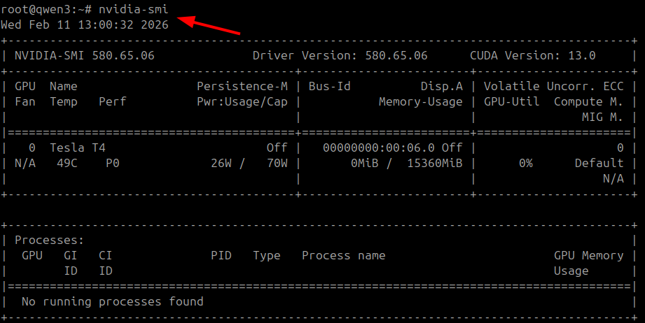 Скрин консоли с настройкой VPS-сервера.