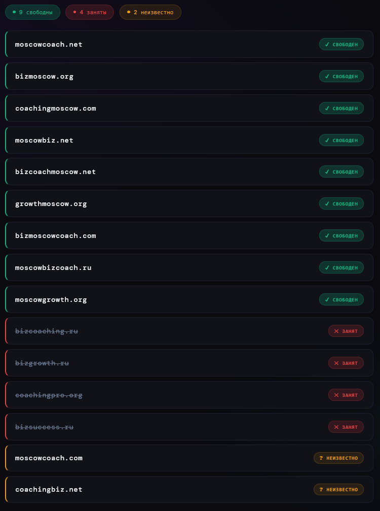 Выдача вариантов.