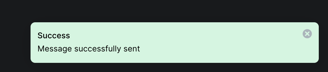 Сообщение о том, что все получилось.