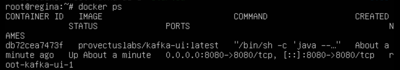 Статус команды в терминале.