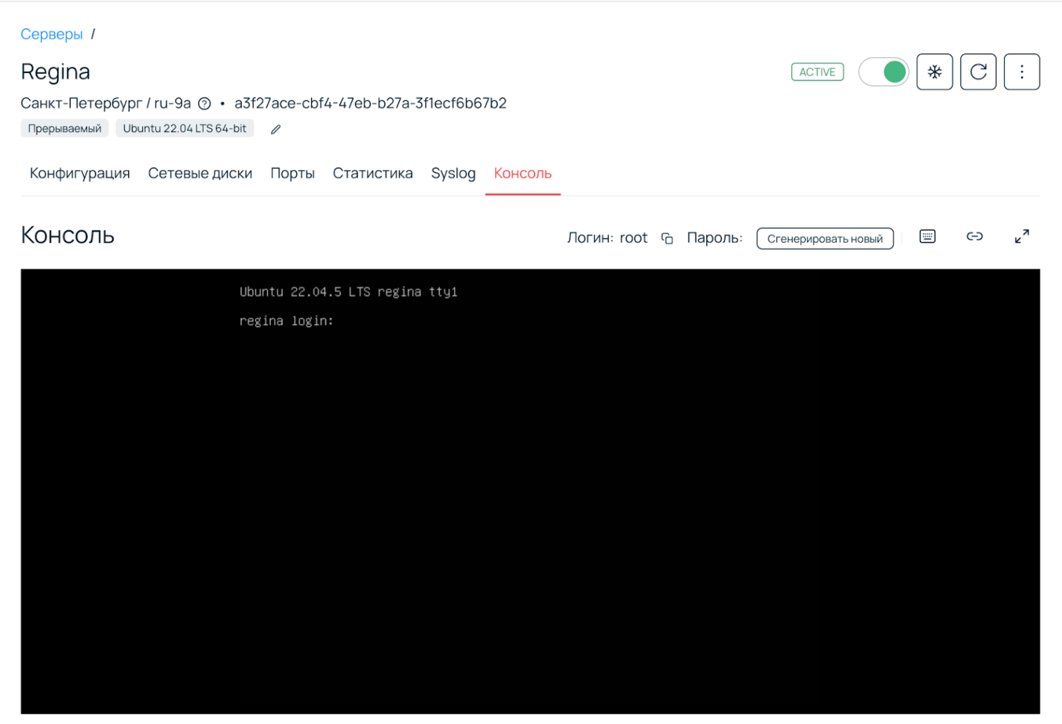 Авторизация на сервере через консоль.