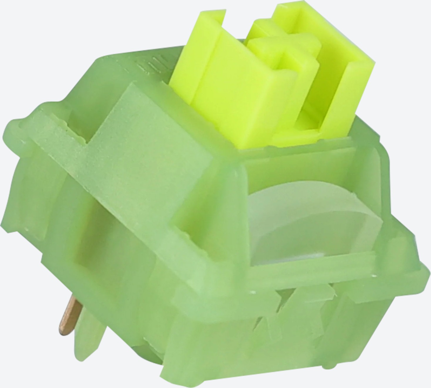 Тихий тактильный механический переключатель Outemu Silent Lemon V3 светло-зеленого цвета.