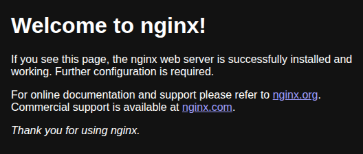 Стартовая веб-страница браузера с дефолтным сообщением Welcome to nginx!, подтверждающая успешную публикацию stateless-сервиса в кластере.
