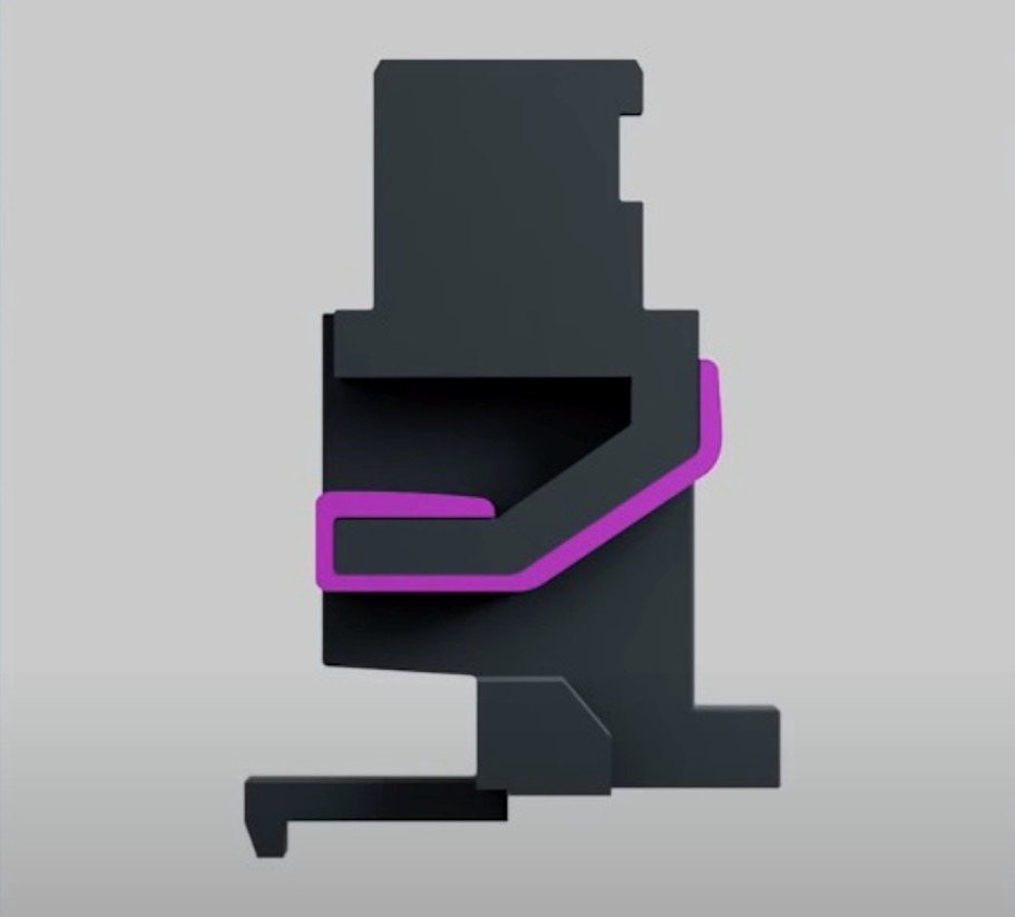 Схема holee mod: оклейка подвижной части стабилизатора (стема) фиолетовым пластырем для снижения шума.