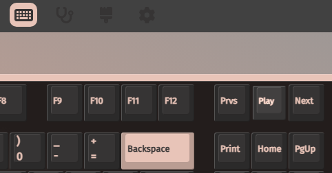 Скриншоты интерфейса VIA: после переназначения ненужных сервисных клавиш на кнопки управления медиаплеером.