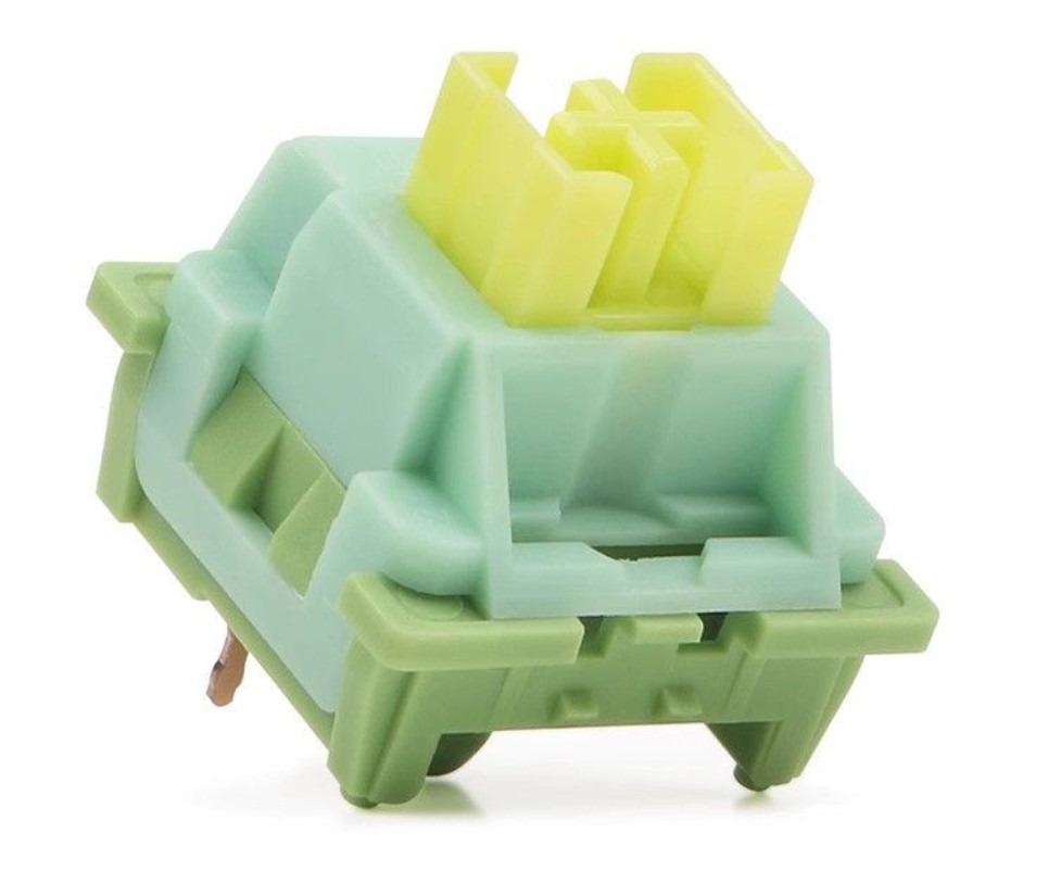 Механический переключатель Outemu Silent Lemon V2 зеленого цвета без рассеивателя света.