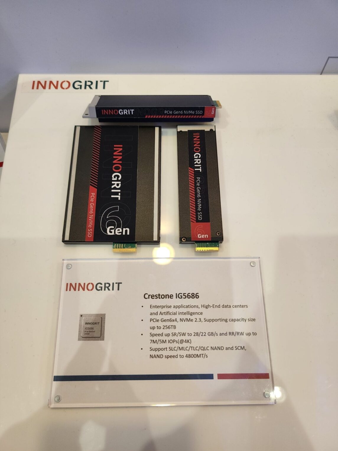 Контроллер InnoGrit Crestone IG5686 и накопители PCIe Gen6x4 NVMe SSD для дата-центров и искусственного интеллекта.