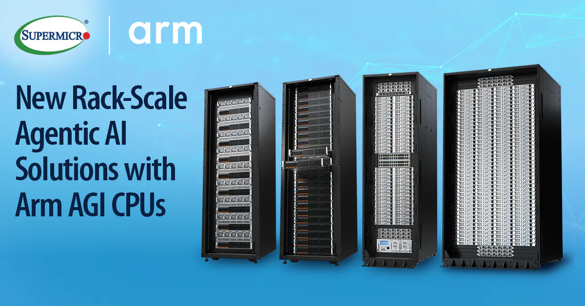 Рекламный баннер Supermicro и Arm: Новые серверные решения Rack-Scale Agentic AI на базе процессоров Arm AGI