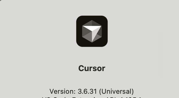Скриншот окна «About cursor» с версией инструмента.
