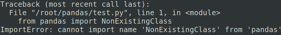ImportError: Cannot import name from 'pandas'