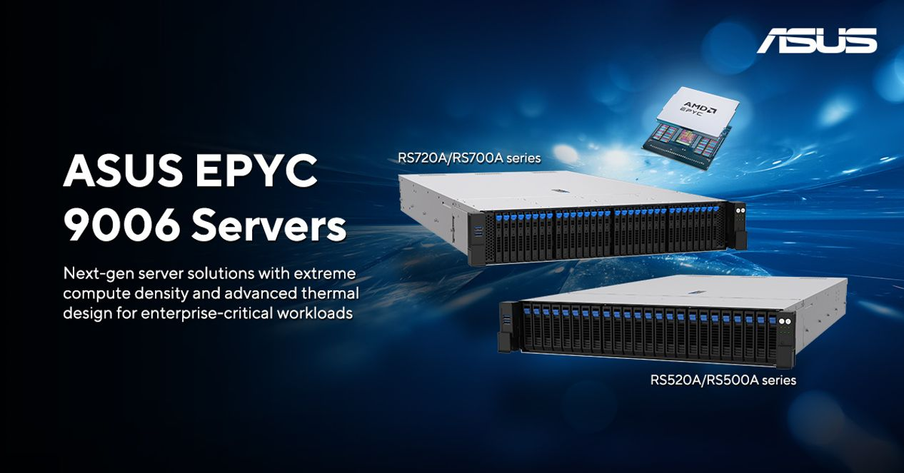 Новая линейка серверов ASUS на базе процессоров AMD EPYC 9006: двухсокетные серии RS720A / RS700A и односокетные RS520A / RS500A, ориентированные на корпоративные нагрузки и массовый сегмент.