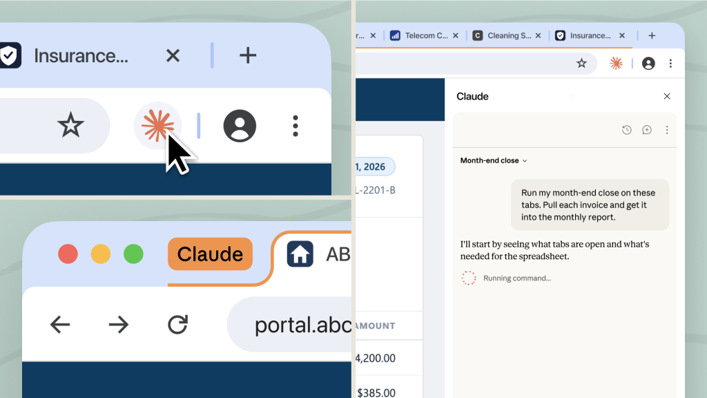 Запуск сессии Claude Cowork в боковой панели браузера Chrome.