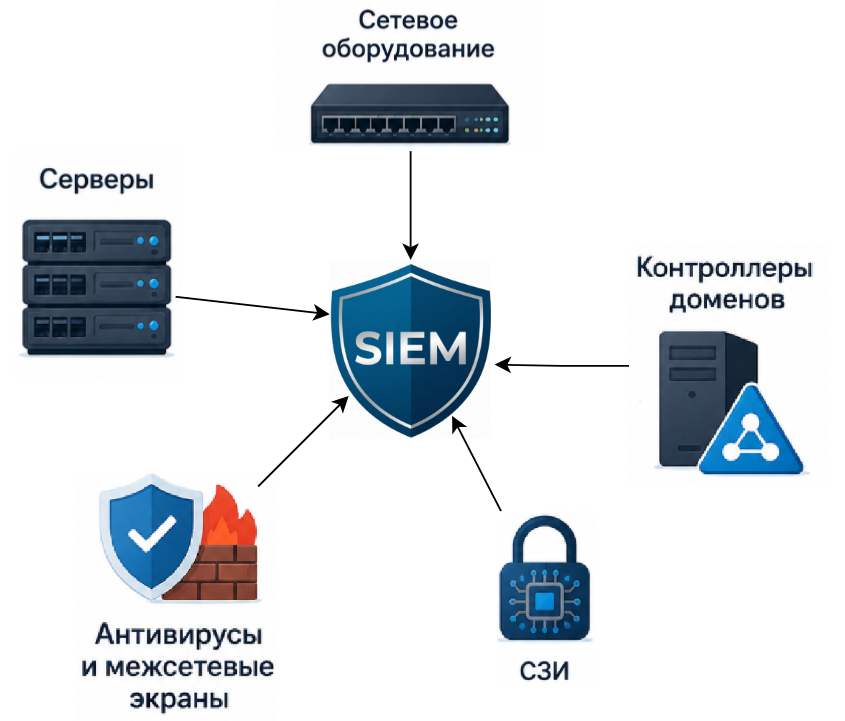 Схема состава SOC клиентской ИБ Selectel.