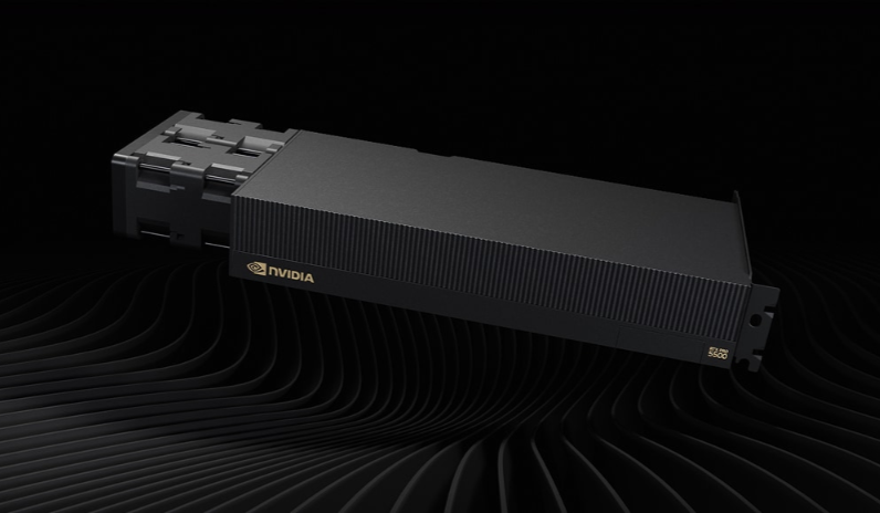 Графический ускоритель NVIDIA RTX PRO 5500 Blackwell Workstation Edition на темном текстурированном фоне.
