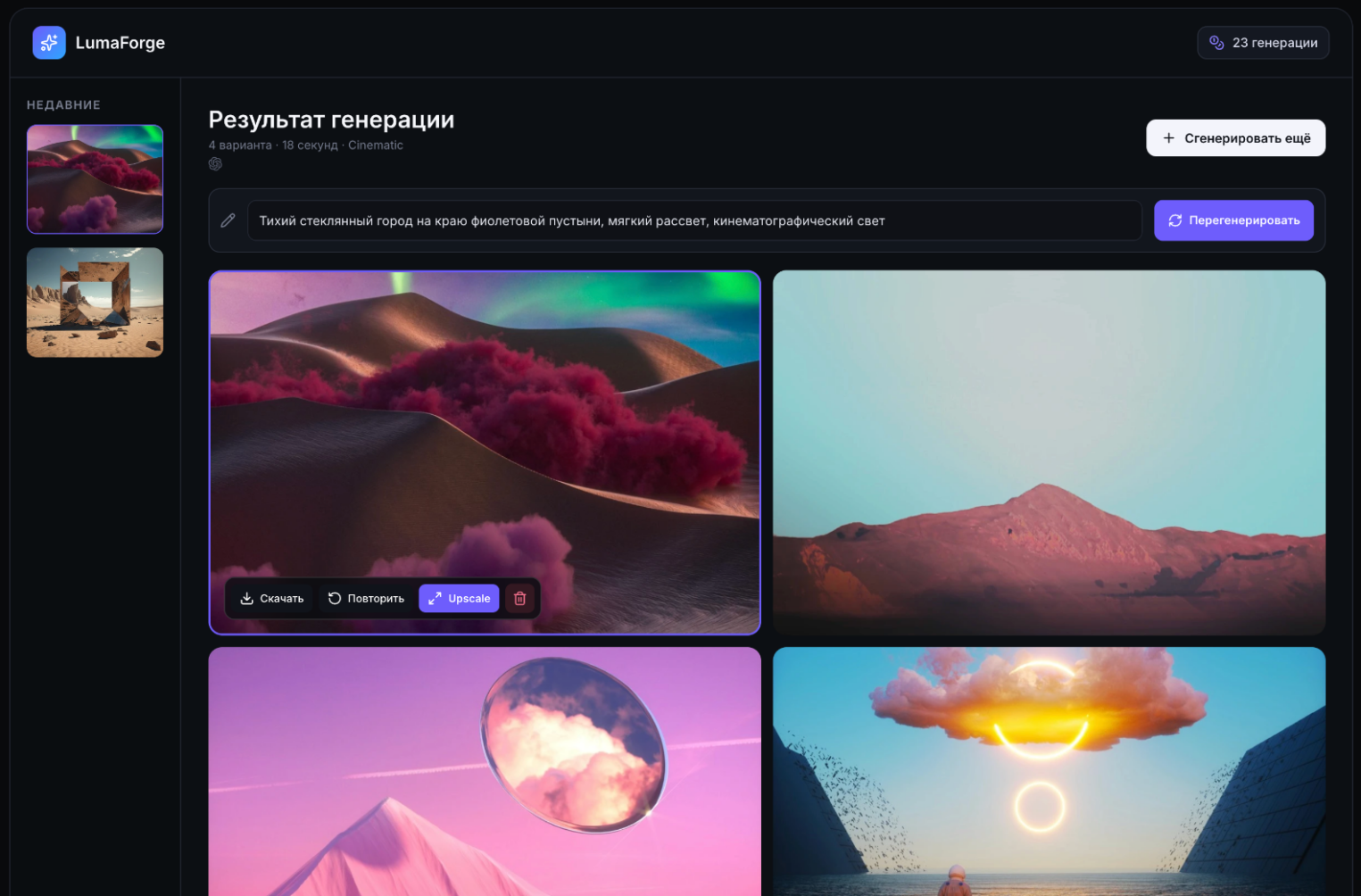 Результат генерации в Framer.